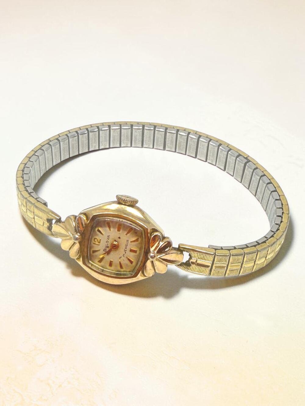 VTG 1965 Bulova 17J Women’s Watch 10K RGP M5 Running As-Is Parts Repair 6”